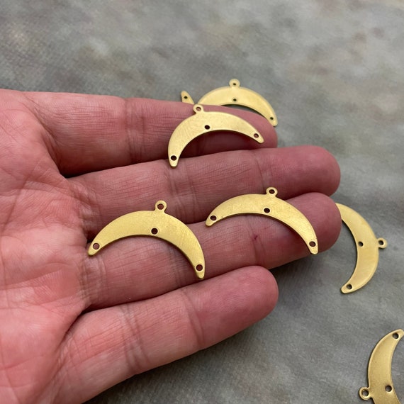 9 Pieces Brass Crescent Connector For Earring - Raw Brass Moon Connector For Necklace - Jewelry Supplies  - 3048