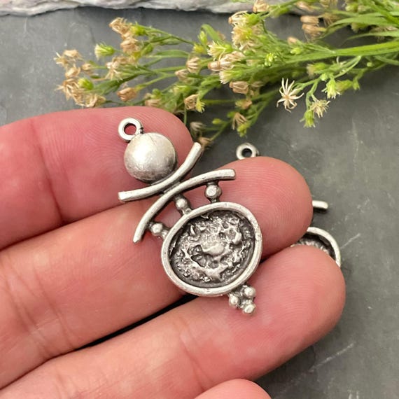 Greek Jewelry Findings: Ethnic Earring Connectors (Santorini Handmade) - 8248