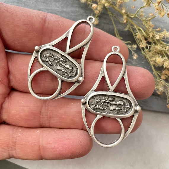 Brass Bohemian Earring Charms Findings for Jewelry Set Supply Making. Silver Plated Jewelry Designs for Jewelry making.1 Lbs . 8077
