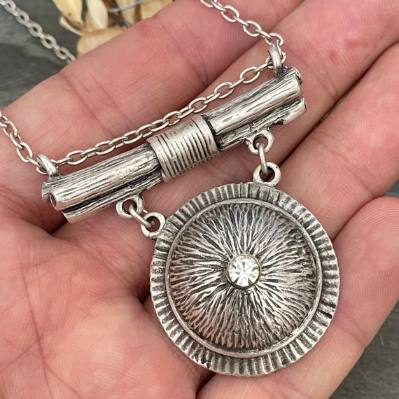 Antique Silver Plated Brass Bohemian Necklace Pendant-  5300