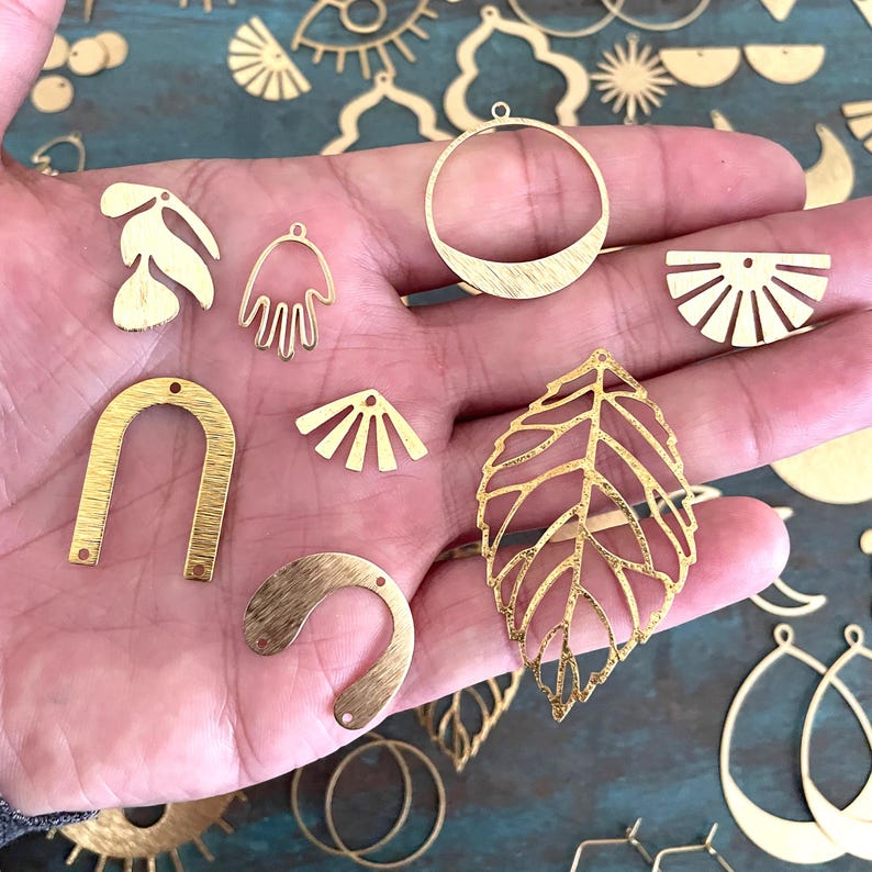 88 PCS Raw Brass Earring Findings: Jewelry Making Supplies image 9