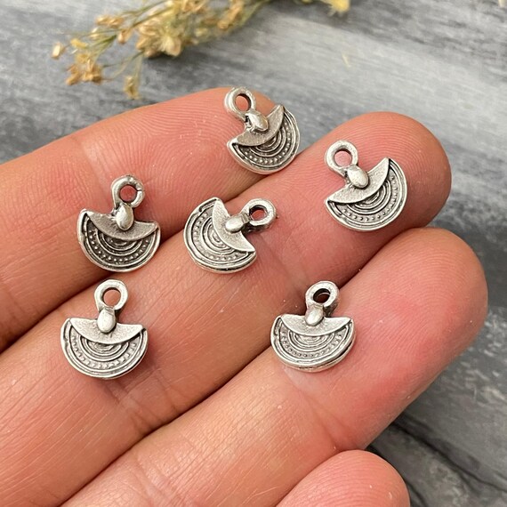 Silver Plated Bohemian Earring Charms: Jewelry Making Supplies - (15 PCS) - 8203