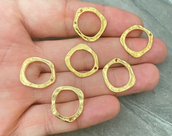 Matte Gold Round Circles - 1 hole. .  1058