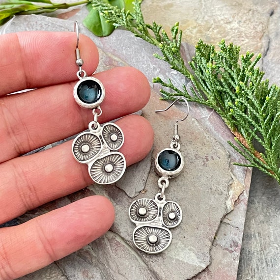 Bohemian Statement Chandelier Earrings - Silver Boho Chic Jewelry - 5530