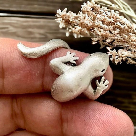 Bohemian Lizard Ring: Adjustable Oxidized Brass Statement 4502