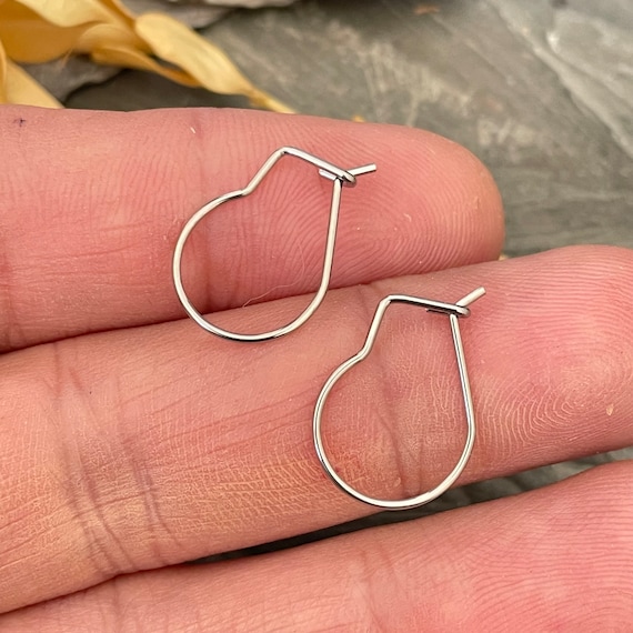 Surgical Steel Earring Hooks- Circle Earring Wire - Steel Earring Horizontal Loops- Earring findings for jewelry making-5045