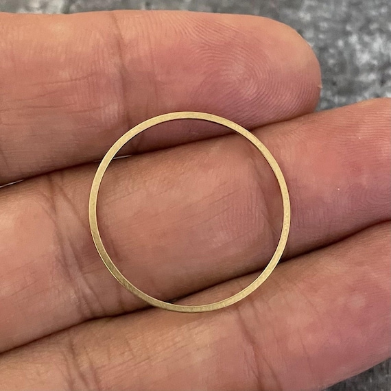 Raw Brass Earring Hoops, 25mm (DIY Jewelry Findings) - 3084