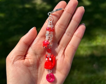 Vintage Kitty Cat Charm Keychain