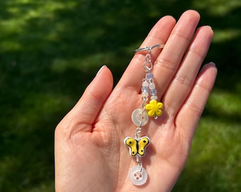 Vintage Butterfly Charm Keychain