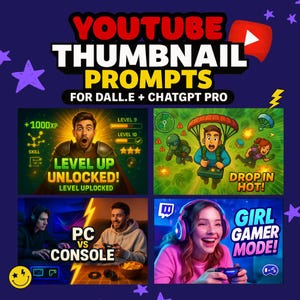 Gaming Youtube Thumbnail Prompts | DALL-E + Chatgpt Pro (digital ...