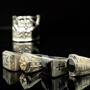 Men’s Oxidized Silver Ring Artistic, Handmade, Antique, Vintage, Rustic rings
