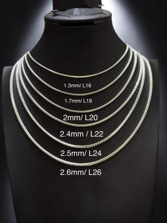 925er Sterling Silber Franco-Kette – 2mm Stark, Unisex & In Allen Längen