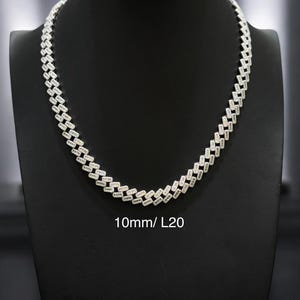 VVS Moissanite Cuban Link Chain/Necklace, 925 Sterling Silver VVS Moissanite Stones Iced chain, Passes Diamond Tester