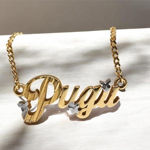 Real gold Name Necklace. Custom name in gold. 10k, 14k, 18k or Silver. Best gift for your love ones