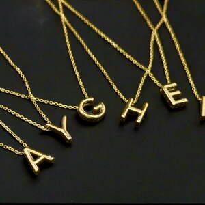Gold Initial Necklace, 14k real gold, initial necklace, letter necklace