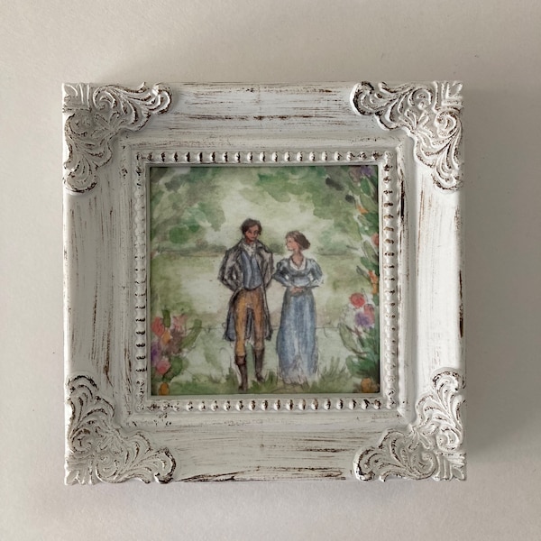 Tête-à-tête. Northanger Abbey framed art print. Catherine and Henry. Jane Austen art.