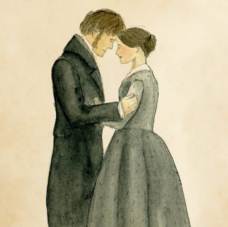 Jane Eyre and Mr.rochester Art Print. 5x7. Charlotte Bronte. Etsy