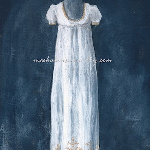 Octagon room gown. 8x10 art print. Jane Austen. Regency gown. Persuasion.