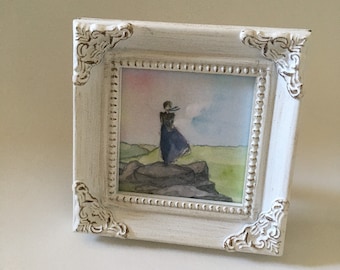 Framed Pride and Prejudice Art Print. What are Men to Rocks and Mountains. Jane Austen Art.