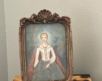 Was 175, now 135!  Princess Elsa. The 12 Swans. Original  Watercolor. Framed.