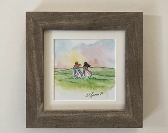 Anne and Diana. Anne of Green Gables  framed art print.