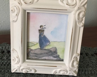 Framed Pride and Prejudice Art Print. What are Men to Rocks and Mountains. Jane Austen Art.