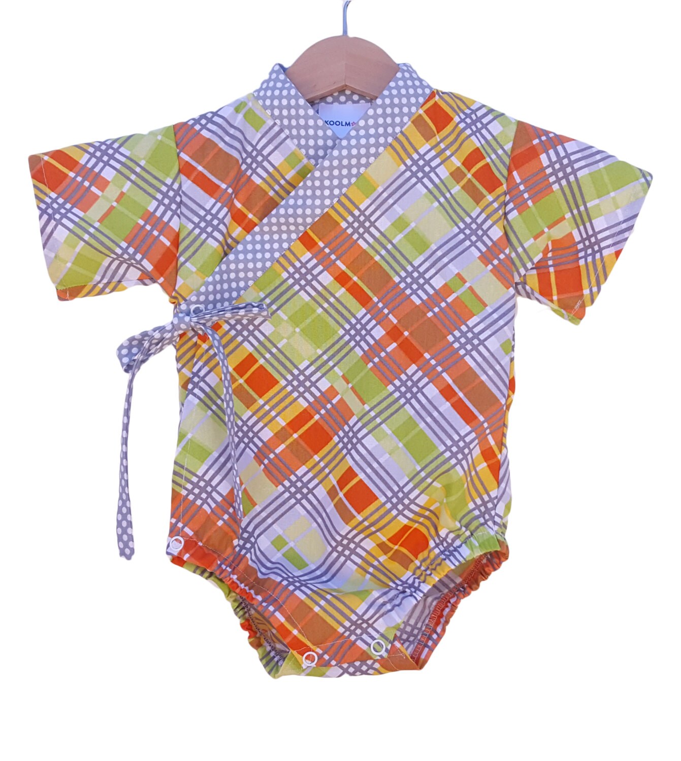 Baby Kimono Bodysuit ORANGE PLAID Baby outfit cool baby Etsy