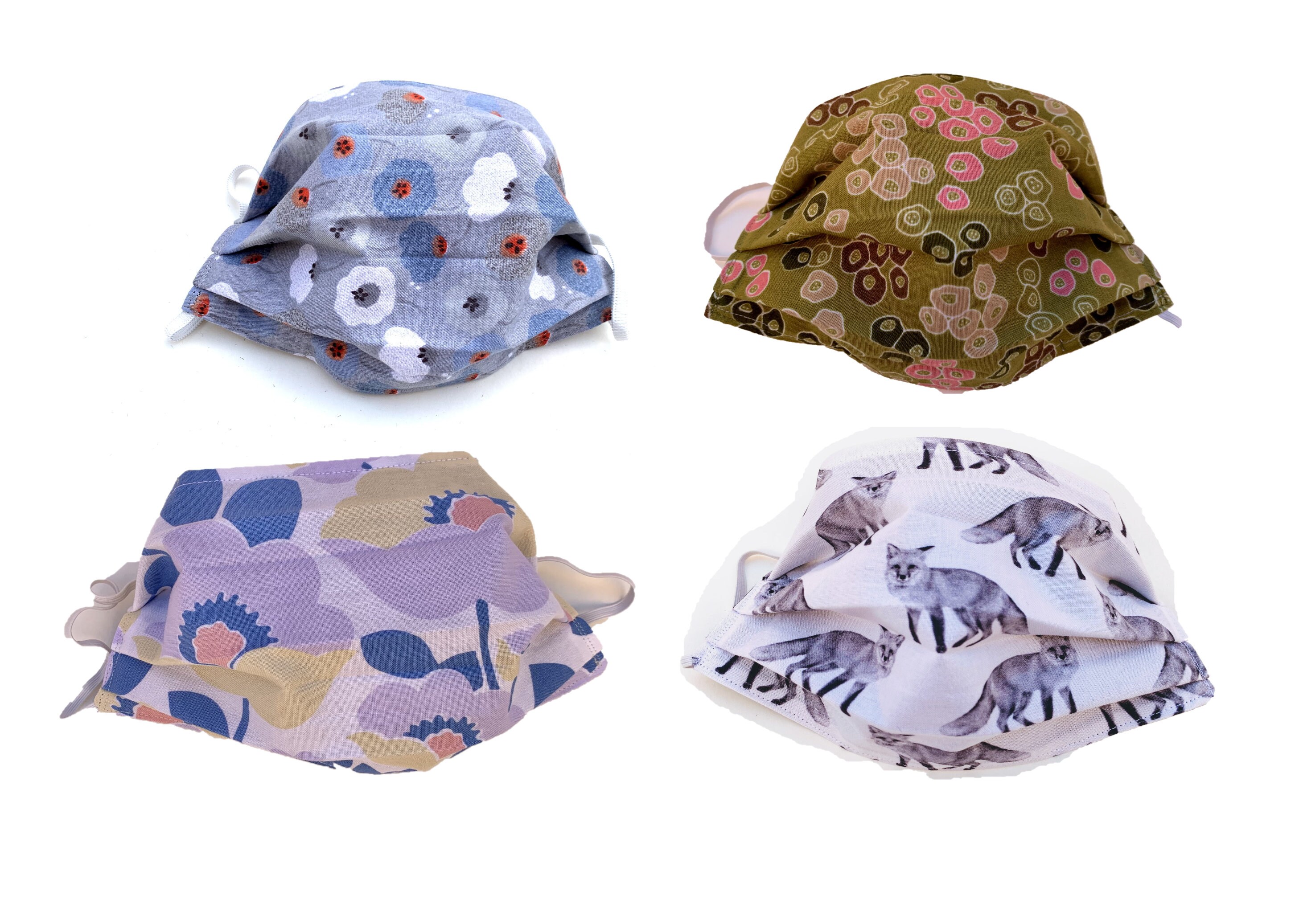 Cotton Face Covers - Flora and Fauna - Animals Plants Nature Flowers …