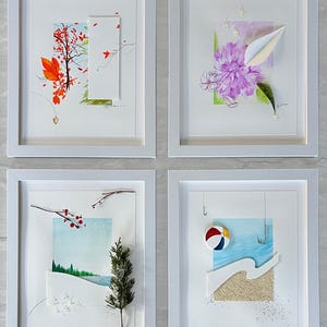 Four Seasons Mixed Media Paintings