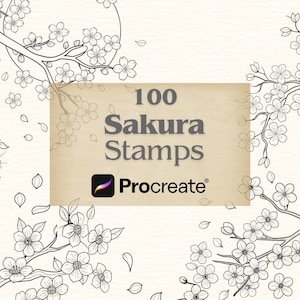 Plus de 100 pinceaux de tampons Sakura Procreate : fleurs de cerisier (usage commercial) (téléchargement numérique)
