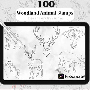 100 Woodline Stamps for Procreate | Rustic Forest & Nature-Themed Procreate Brush Set