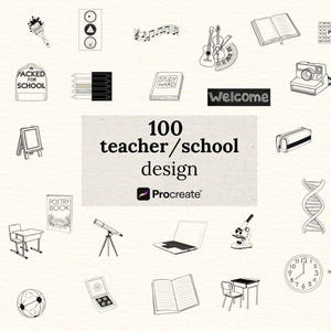 100 Teacher & School Stamps for Procreate | Education-Themed Procreate Stamp Brushes