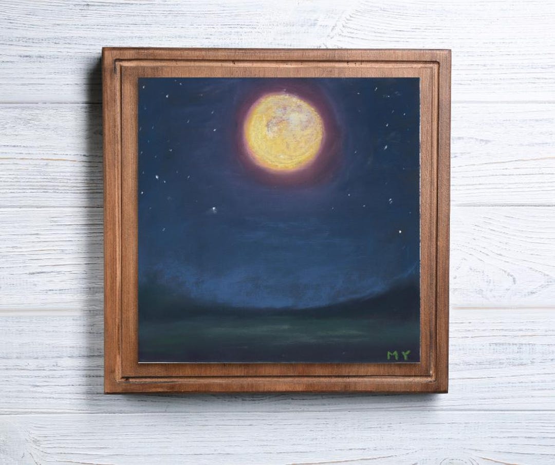 Harvest Moon Wall Art - Print of Soft Pastel Painting - Etsy
