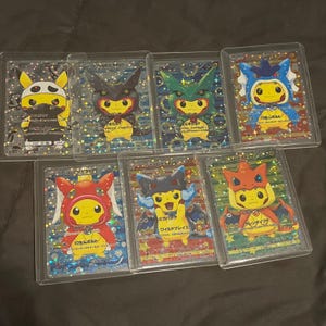 Set von 7 HOLO Pikachu Poncho Promo Proxy Benutzerdefinierte Karten * Und Option unten für Mario & Luigi Karten *