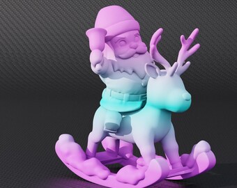 煙突に閉じ込められたアニメのトナカイサンタガールフィギュア（3D