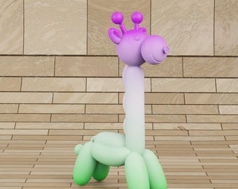 3D Balloon Giraffe STL | Printable Party Decoration Toy Model