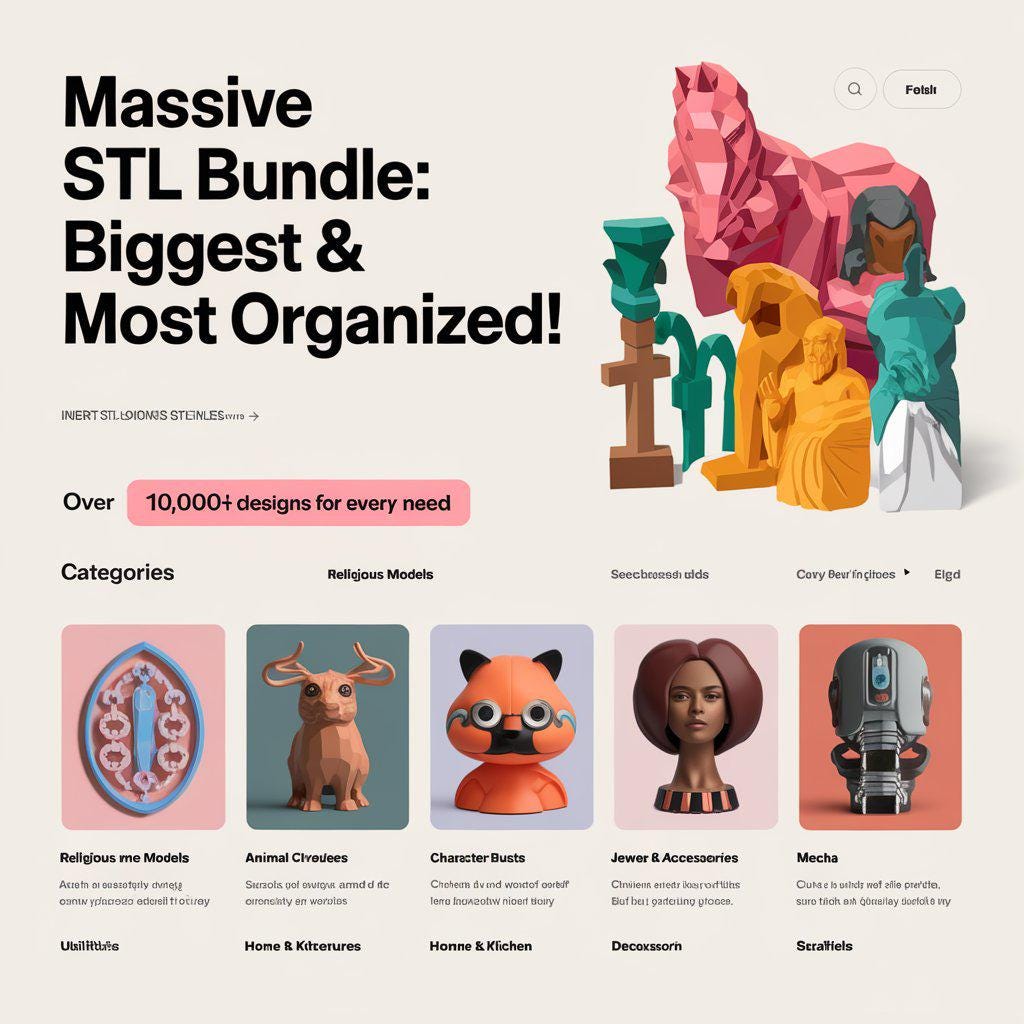 Massive STL 3D Print Files Bundle | Organized Categories (instant ...