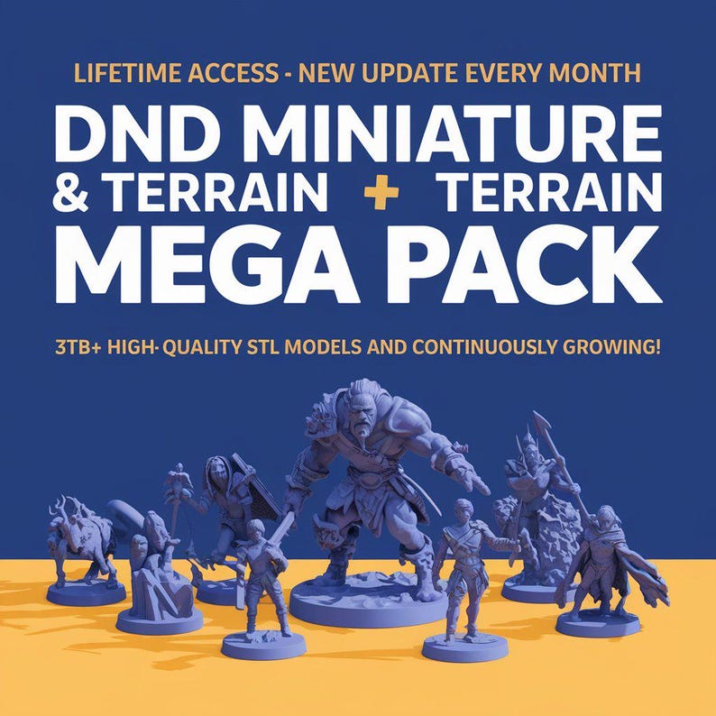 MEGA Dnd, Miniatures & Terrain STL Bundle | Massive 3D Printing ...