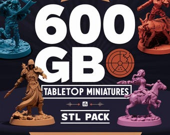 Mega Mixed Tabletop STL Bundle | Largest Organized STL Pack for 3D Printing | Miniatures, Terrain & More
