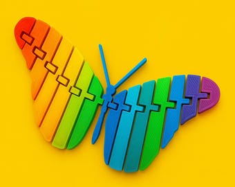 Articulated Butterfly STL Design | 3D Printable Flexi Butterfly | articulated toy stl | Poseable Butterfly Model | DIY Fidget Desk Toy