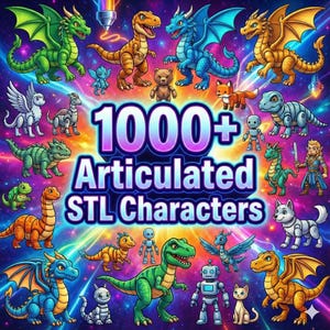 Pack STL Flexi Animals +1000 Articulated 3D Models | STL + 3MF Files for 3D Printing | 3d Articulated Designs | 3d Flexi