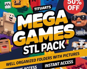 Mega Games STL Bundle | Ultimate 3D Printing Pack | Video Game Characters, Props & Miniatures