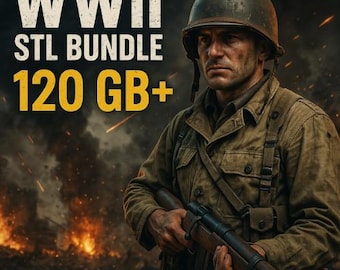 WW2 120GB+ STL Bundle | WWII 3D Print Models Pack | Tanks, Soldiers, Weapons, Planes & Military Vehicles | Mega STL Collection
