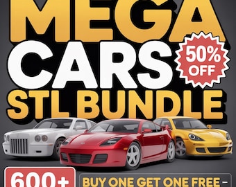 Biggest Cars STL Bundle | 3D Printable Car Models for Resin & FDM Printers | Sports, Classic, Muscle Car STL Pack, stl bundle