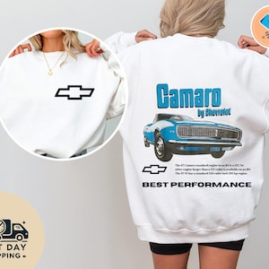 Camaro Shirt by Chevrolet – Vintage Muscle Car Graphic Sweatshirt, Classic Car Lover Gift, Chevy Racing Tee&quot;