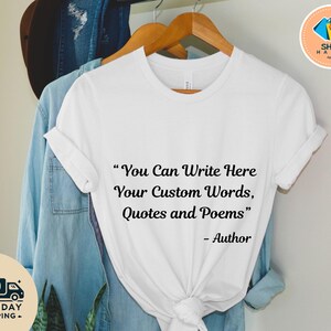 Custom Quote Shirt | Favorite Author Tshirt | Personalized Typewriter Shirt | Custom Saying Tee | Your Text Here