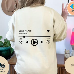 Custom Song Name Hoodie, Music Lover Sweatshirt, Custom Artist Name Sweatshirt, Music Hoodie, Custom Concert Hoodie,Favorite Song Sweatshirt