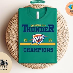 Camiseta de los Oklahoma City Thunder, campeones 2025, ganador de las Finales de la NBA, camiseta vintage para aficionados al baloncesto, regalo de merchandising de los Thunder, camiseta OKC NBA 2025