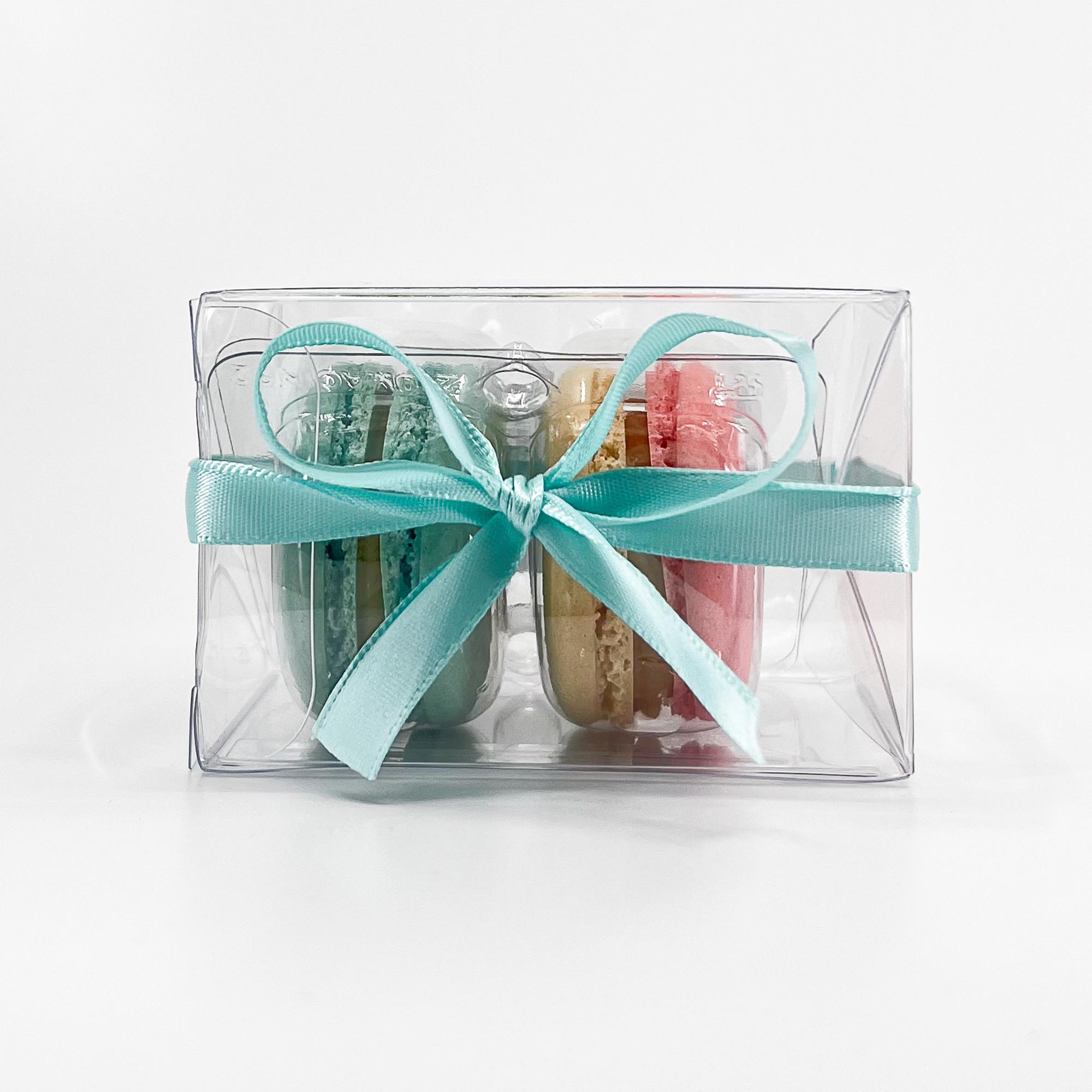 Macroons Box Ribbon French Macarons Party Favor: Clear Box With Ribbon, Custom Flavors - Etsy