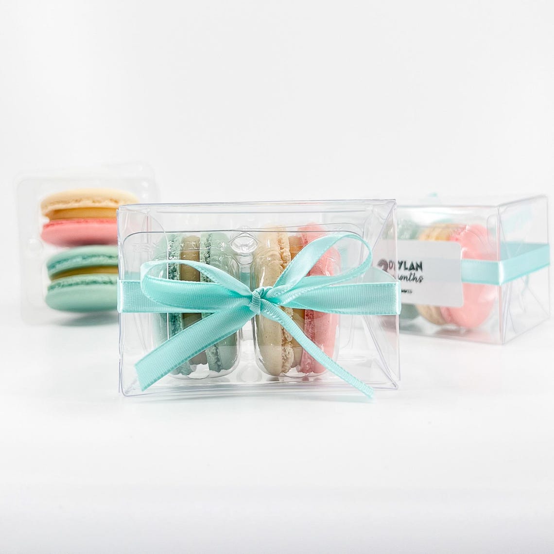 Macroons Box Ribbon French Macarons Party Favor: Clear Box With Ribbon, Custom Flavors - Etsy